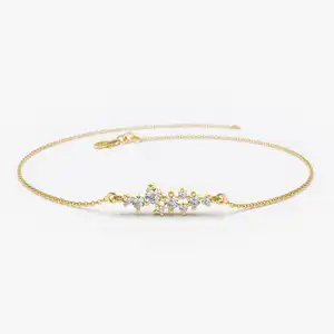 VLOVE Fine Jewelry Bracelet en diamant pour femme 14k Diamond Cluster Bracelet