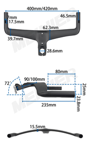MEINIER Nouveau Guidon de Vélo de Route en Carbone 400mm/420mm de Largeur, Guidon de Course TT en Carbone pour Barres Aéro - Product Image 4