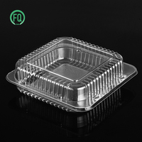 Boîte de transport carrée transparente pour gâteaux et mousses, en plastique écologique, à charnière, anti-fuite, épaisseur personnalisable