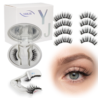 Kit de cils magnétiques souples, cils longs et volumineux naturels, réutilisables, sans colle, avec applicateur, courbure DD