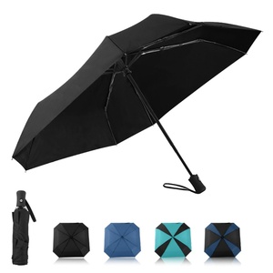 Custom Wholesale Portable Manual Iron <b>Frame</b> 3-Fold Windproof Promotional Sunshade UV Umbrella with Glass Fiber Ribs - Product Image 2