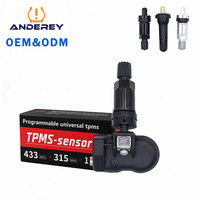 Sensor TPMS Universal ANDEREY de 315MHz y 433MHz, Sensor de Presión de Neumáticos Programable para Automóviles de Pasajeros