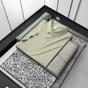 Chemise décontractée haut de gamme pour homme à manches courtes, col en V fin sans couture, séchage rapide, écologique, été, anti-plis, offre ODM - Product Image 2