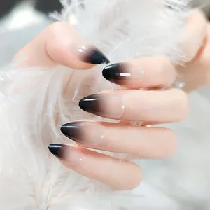24 <span class=keywords><strong>Uñas</strong></span> <span class=keywords><strong>Postizas</strong></span> Negras Degradadas Puntiagudas para Arte de <span class=keywords><strong>Uñas</strong></span>, Puntas de <span class=keywords><strong>Uñas</strong></span> a Presión, <span class=keywords><strong>Uñas</strong></span> Artificiales Largas Almendradas Listas para Usar - Product Image 6