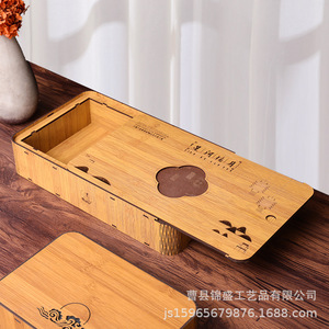 Bamboo Mooncake <b>Box</b> Rectangle Handmade <b>Empty</b> <b>Gift</b> Packaging Customizable Thickness Heze Origin - Product Image 3