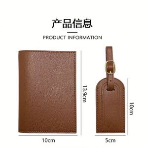 Faux Leather Cover Luggage Tags Set Passport Holder <b>Suitcase</b> Tag Lightweight Travel Accessories - Product Image 6