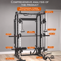 Machine Smith Tout-en-un Multifonctionnelle Commerciale et Domestique, Appareil d'entraînement Fonctionnel, Crossover de Câbles