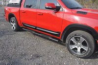 Seuil de barre de marchepied latéral en aluminium noir argenté pour Dodge RAM