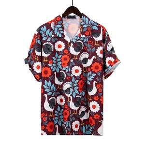 Camisas hawaianas para <span class=keywords><strong>hombre</strong></span> para vacaciones en la playa Nuevo diseño de estampado floral vintage Havaiana Hawaiian Vintage Floral Print Camisa - Product Image 2