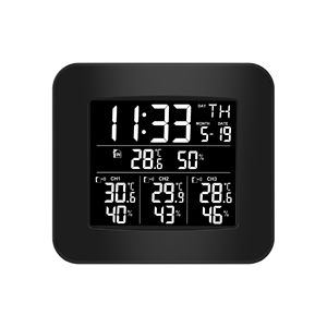 433Mhz 디지털 무선 온습도계 3 개의 센서 실내 실외 온도 습도 모니터 달력 시간 표시 - Product Image 2