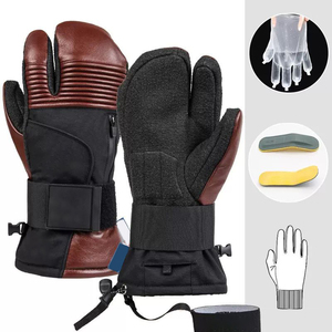 Guantes de un dedo para esquí de invierno unisex, guantes impermeables para exteriores, guantes de piel de cabra para snowboard y esquí - Product Image 5