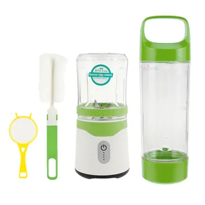 Liquidificador elétrico de 380ml, espremedor e liquidificador elétrico recarregável por usb 6 lâminas para batida, mixer, suco, copo, alimentação de bebê, processador de alimentos