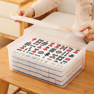 Boîte de rangement épaissie pour <span class=keywords><strong>Mahjong</strong></span>, cartes booster, transparente, portable, scellée, organisateur domestique - Product Image 3
