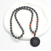 Collier magnétique personnalisé en hématite naturelle, pendentif quantique, collier pendentif en hématite noire, pendentif énergétique magnétique