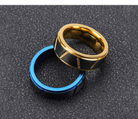 Bague de mariage en acier inoxydable pour homme, style européen et américain, personnalisée, tendance, classique, dorée, anti-allergique, accessoire d'usage quotidien