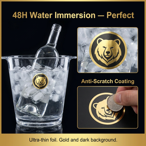 Custom <strong>3D</strong> Electroplated Nickel Transfer Sticker Waterproof Round Metal Logo Label for Spirits and Beverage Bottle Branding - Product Image 3