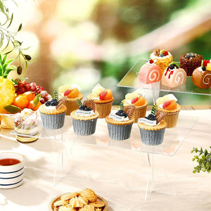 Support de présentation de buffet transparent en acrylique, plateau à cupcakes et desserts, adapté aux mariages, aux fêtes et aux réunions de famille - Product Image 3
