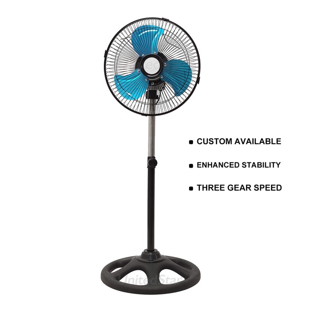 Powerful Stand Fan Metal Blade Standing Ventilador Adjustable Height Pedestal Fan for Home Office Factory OEM ODM Customization