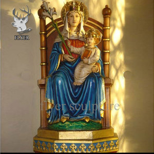 Por encargo religión fibra de vidrio Virgen María estatua tallada a mano figura Virgen María estatuas - Product Image 1