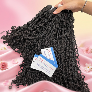 สินค้าขายดี ชุดผมต่อแบบเส้นตรงสีดำ รุ่น Black Steam Pixie Curly Raw Hair ไม่หลุดร่วง ไม่พันกัน - Product Image 1