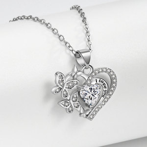Love Luxury love Fashion love Fashion love Micro diamante incastonato <span class=keywords><strong>ti</strong></span> <span class=keywords><strong>amo</strong></span> per sempre collana con ciondolo di lusso a forma di cuore - Product Image 4