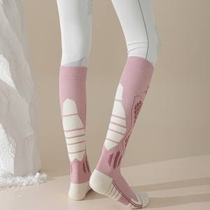 ถุงเท้าสกีขนสัตว์อุ่นสำหรับเดินป่าแบบหนาถักลายพิเศษพร้อมโลโก้สั่งทำเอง ขายส่ง ป้องกันการลื่นไถลด้วยพื้นผ้าขนหนู - Product Image 6