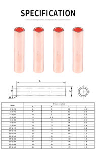 GT-G 銅管コネクタ バット端子 クリンプ式 インライン導体スリーブ ケーブル接続および延長用 - Product Image 6