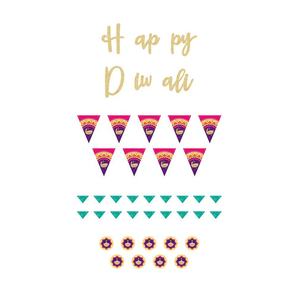 <span class=keywords><strong>Divali</strong></span>-guirnalda de banderines coloridos para decoración de fiestas, suministros para decoración de fiestas, Festival de luces - Product Image 5