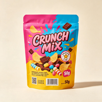 OEM op maat bedrukte snackzakjes, staande ziplock verpakkingen, food grade voor noten, koekjes, chocolade, bonen en snacks