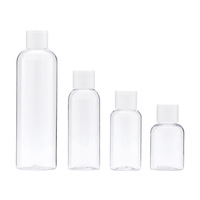 Vente flash - Flacon de toner transparent en PET de 50 ml/75 ml/100 ml/250 ml avec couvercle rabattable blanc/noir, emballage de beauté personnalisé, lotion, étiquette privée