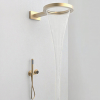 Robinet de douche mural thermostatique moderne en acier inoxydable chromé poli, à poignée unique, avec jet de pluie céramique à 3 trous
