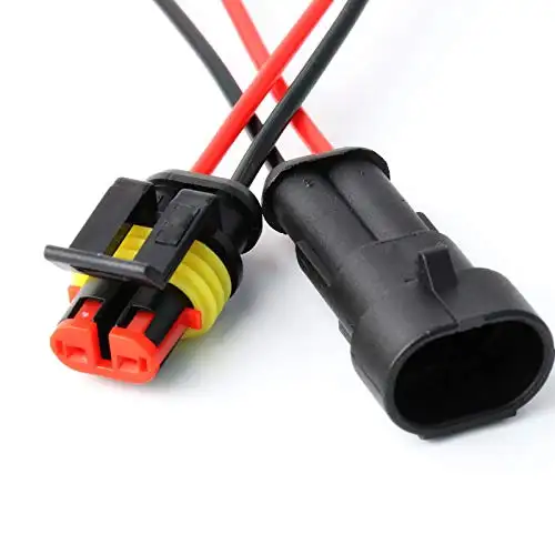 자동차 방수 전기 커넥터 16 AWG 2 핀 플러그 자동 전선 자동차, 트럭, 보트 및 기타 와이어 연결