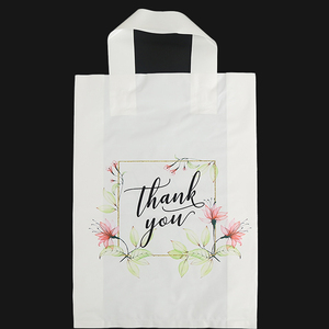 Hot bán tùy chỉnh Cảm ơn bạn túi cho kinh doanh hoa nhựa Túi mua sắm với vòng lặp mềm xử lý Cảm ơn bạn - Product Image 6