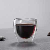Tasses à café en verre modernes à double paroi isolées et écologiques pour grands gobelets, thé, latte, cappuccino, expresso, fêtes, Chine
