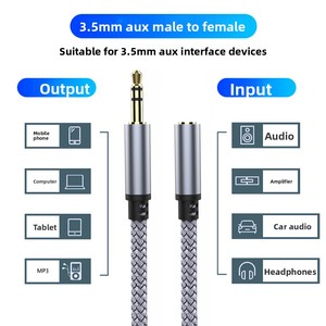 Câble d'extension <span class=keywords><strong>audio</strong></span> 3,5 mm mâle-femelle, compatible avec les microphones d'ordinateur, les casques et le chant KTV - Product Image 5