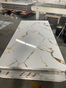 防水耐火PVC大理石シート壁パネル光沢のあるUV大理石シートホームデコレーション用 - Product Image 2