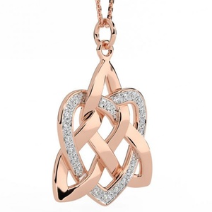 สร้อยคอจี้เพชรคิวบิกเซอร์โคเนียชุบสองสี ดีไซน์พิเศษ พร้อมเงินแท้ 925 ของขวัญที่ดีที่สุดสำหรับผู้หญิง - Product Image 2