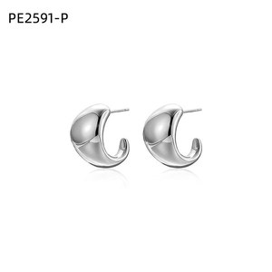 Amy Amy Fashion <b>Stud</b> Earrings <b>Silver</b> Plated Geometric Design For Women PE2591 - Product Image 1