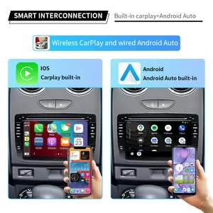 8 + 128GB Android 13 Car DVD Player para Renault Duster/Dacia Navegação GPS CarPlay Auto Android Car Radio