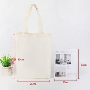 Bolsas de Compras Reutilizables con Logotipo Personalizado al por Mayor, Bolsa de Lona de Algodón Blanca Lisa para Uso Doméstico, OEM Disponible - Product Image 2