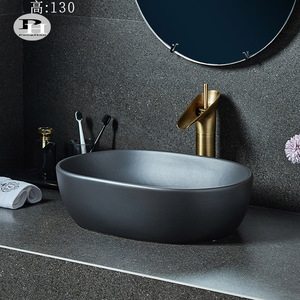 Lavabo rectangulaire en céramique pour <span class=keywords><strong>salle</strong></span> <span class=keywords><strong>de</strong></span> <span class=keywords><strong>bain</strong></span>, design contemporain, <span class=keywords><strong>vert</strong></span> et noir, fait main, facile à nettoyer, en porcelaine - Product Image 2