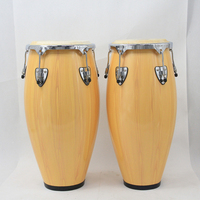 XINSEN Factory Outlet Classic Vertical Western & Latin Percussion Solid Wood Tambourine with Cowhide Drum Heads Ergonomic Design
