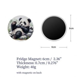 Aimant de réfrigérateur rond en céramique au design hibou, imprimé UV, personnalisable, vierge pour sublimation, avec logo personnalisé - Product Image 6