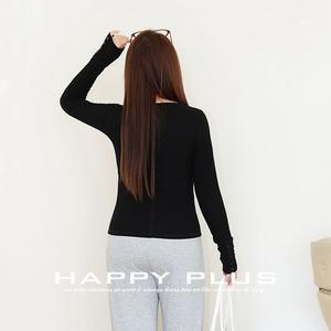 Camiseta de Punto de Manga Larga con Cuello en V, Estilo Retro Americano, Ajustada, para Mujer, Color Verde Musgo, con Botones, N9005, Color Sólido, Camiseta Interior - Product Image 5