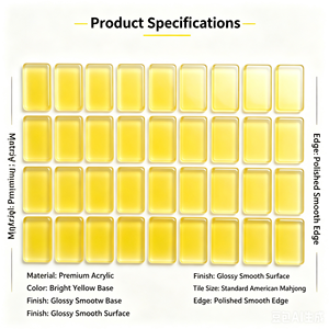 Juego <span class=keywords><strong>de</strong></span> Mahjong Americano Amarillo Canario <span class=keywords><strong>de</strong></span> la Serie Minimalista <span class=keywords><strong>de</strong></span> Lujo, Diseño Moderno <span class=keywords><strong>de</strong></span> Acrílico <span class=keywords><strong>de</strong></span> una Sola Capa, Juego Personalizable <span class=keywords><strong>de</strong></span> Alta Calidad - Product Image 1