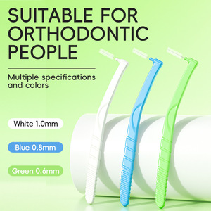 Brosse interdentaire transfrontalière en forme de L, brosse universelle orthodontique pour le nettoyage et les soins, brosse interdentaire, brosse en forme de huit - Product Image 1