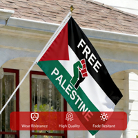 Drapeau personnalisé 3x5 pieds Palestine Libre avec symbole du poing, bannière de protestation extérieure en polyester 100D, envoyez des photos, livraison en 24h