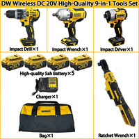 Ensemble d'outils multifonctions sans fil DEWALT 20V MAX, poignée ergonomique, réparation automobile, travail du bois, construction, kit combiné d'outils électriques