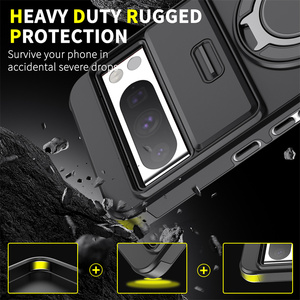 Ốp điện thoại Google Pixel 7 Pro 9 Pro 10 Pro XL 8A có giá đỡ kim loại xoay 360 độ, nam châm, bảo vệ <span class=keywords><strong>camera</strong></span> trượt - Product Image 3