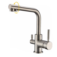 Sus 304 acier inoxydable nickel brossé 3 voies Design moderne évier de cuisine mitigeur purifié boisson filtre à eau robinet